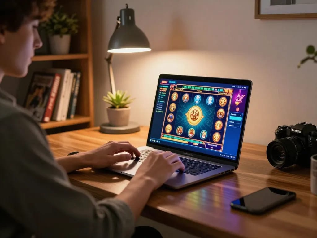 Engage in exciting slot online gaming from the comfort of your home workspace.