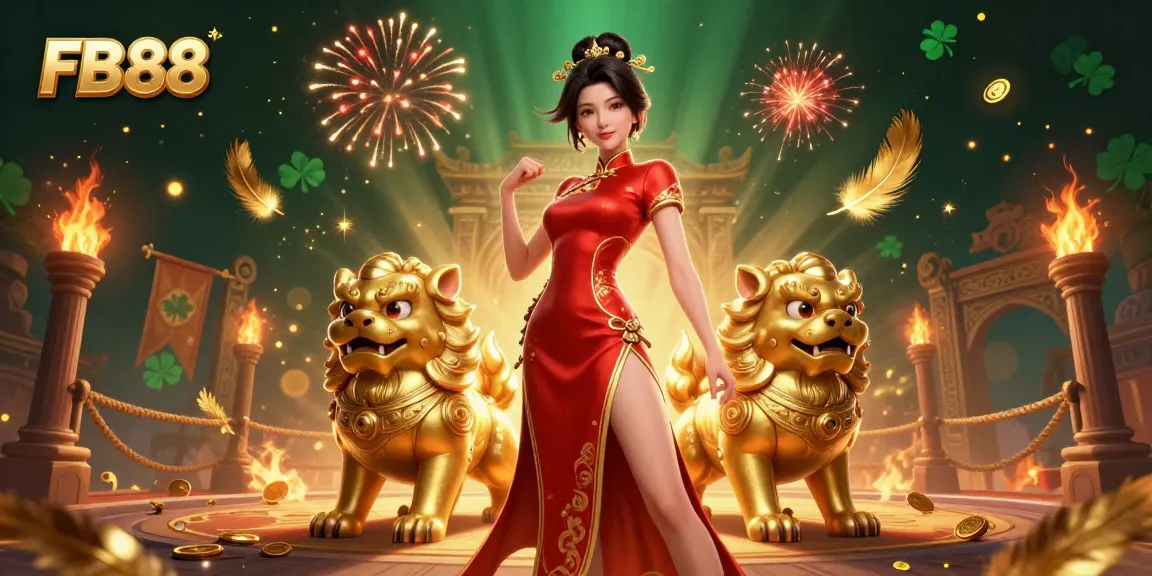 Experience thrilling gaming with FB88's glamorous casino scene featuring authentic Asian elements.