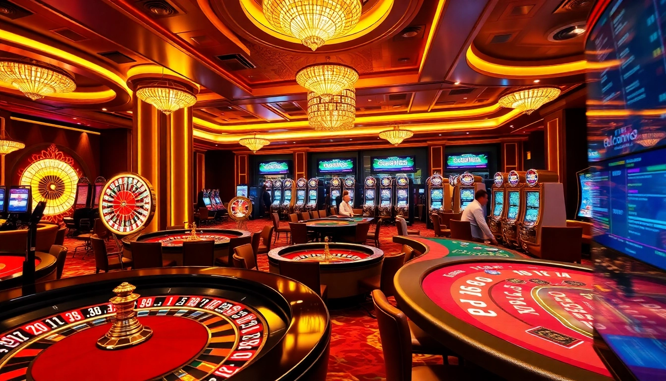 Engaging players experiencing the thrill of 88xx casino games amidst a luxurious setting.