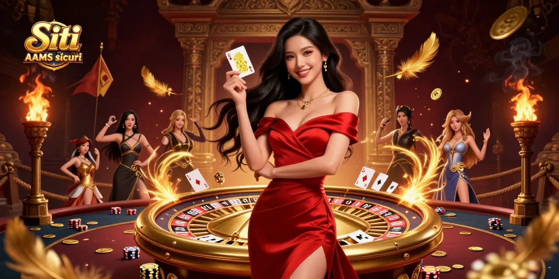 Scopri l'emozione dei Siti non AAMS sicuri con caratteri eleganti ed elementi del casinò in una vivace scena 3D.