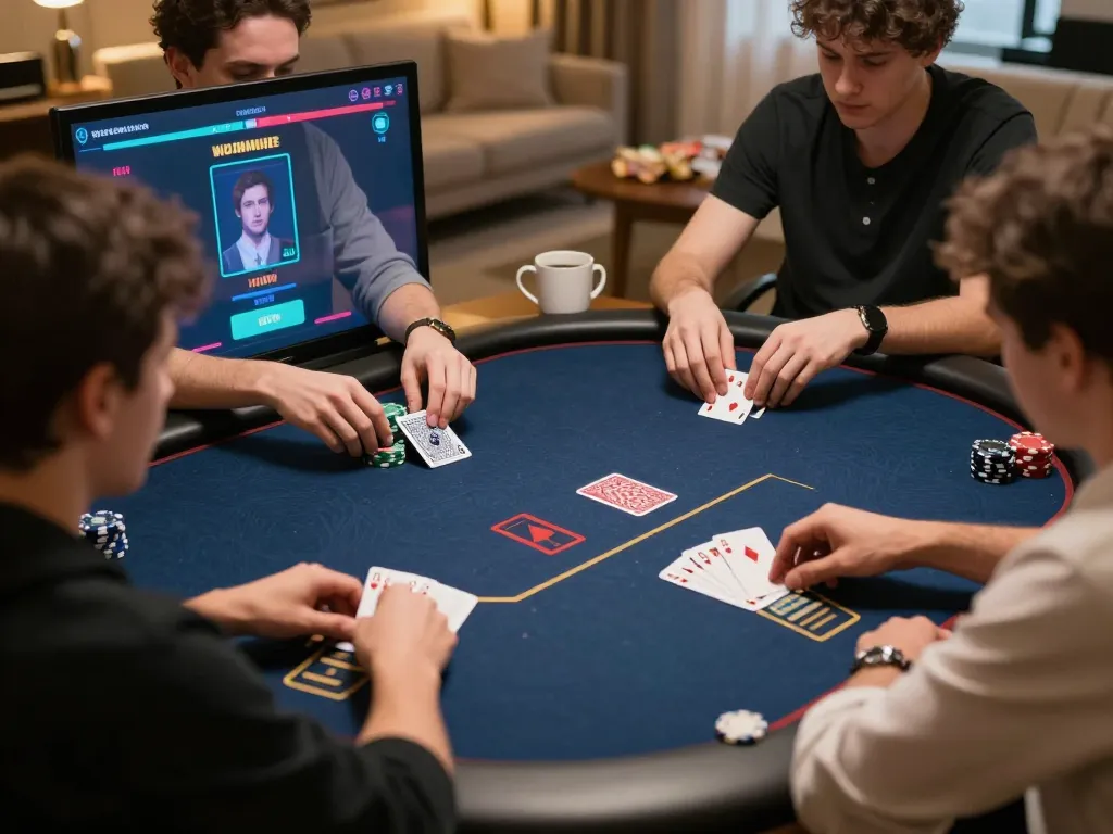 Engage with NK88 online poker strategies during a live dealer session at home
