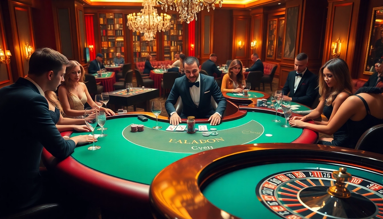 Engaging casino atmosphere at https://ee88game.net/ with players enjoying poker and roulette action.