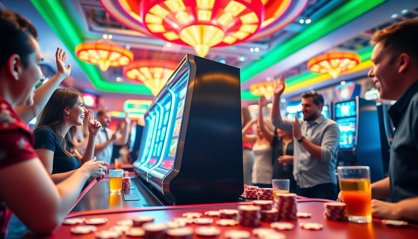 Main slot gacor mudah menang machine attracting players in a lively casino environment.
