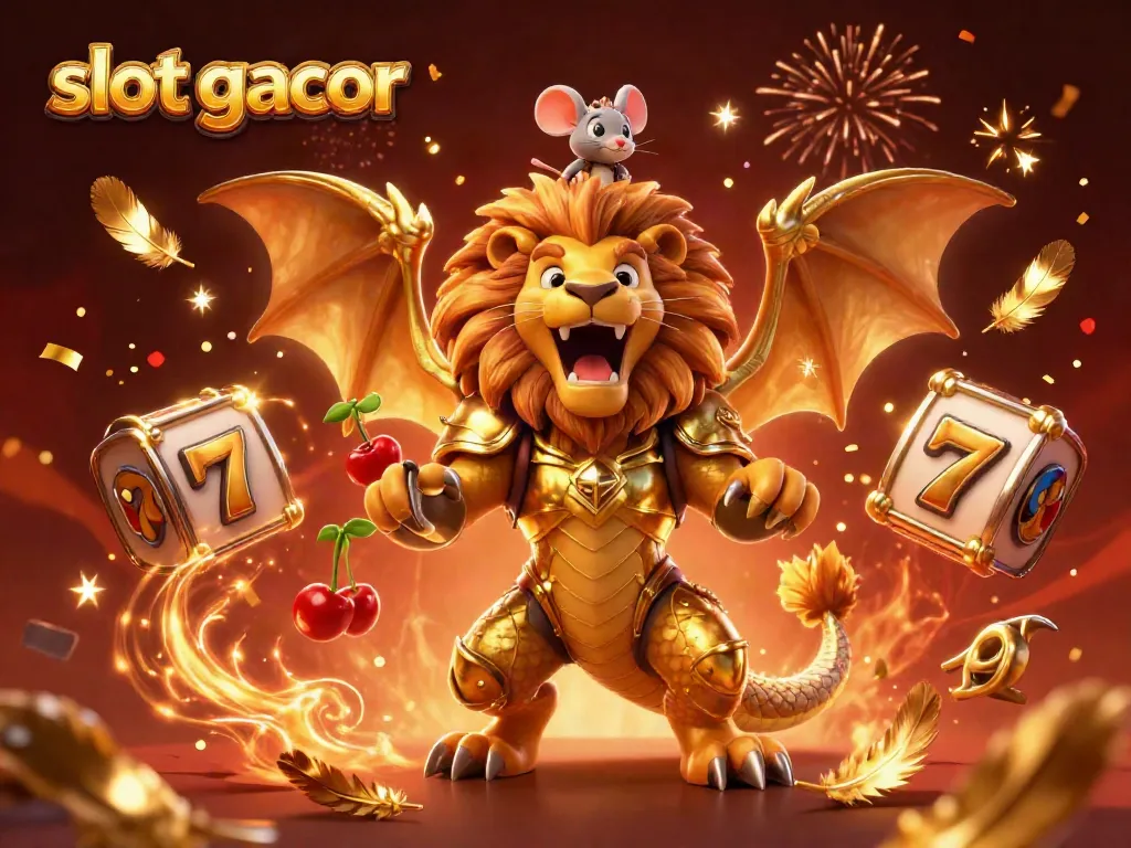 Menangkan jackpot di slot gacor dengan keberuntungan dari makhluk kartun yang kuat dan simbol permainan berkilau.