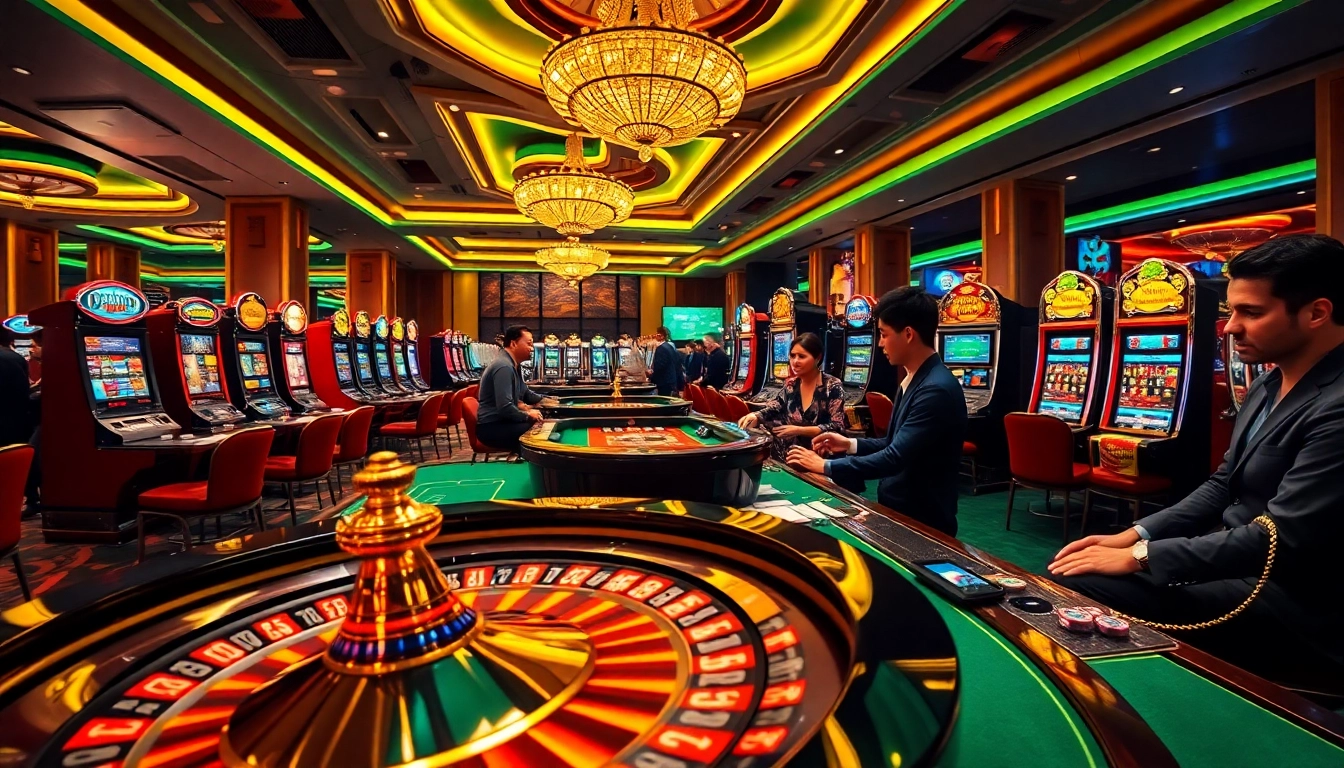 Exciting casino gameplay at nhacaiuytinvn.us.com with vibrant poker chips and roulette wheel.