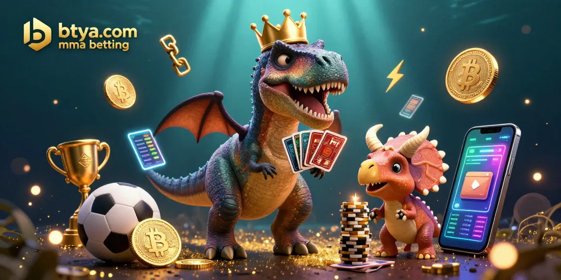 Engage with betya.com MMA betting featuring a whimsical dinosaur scene with vibrant betting themes.