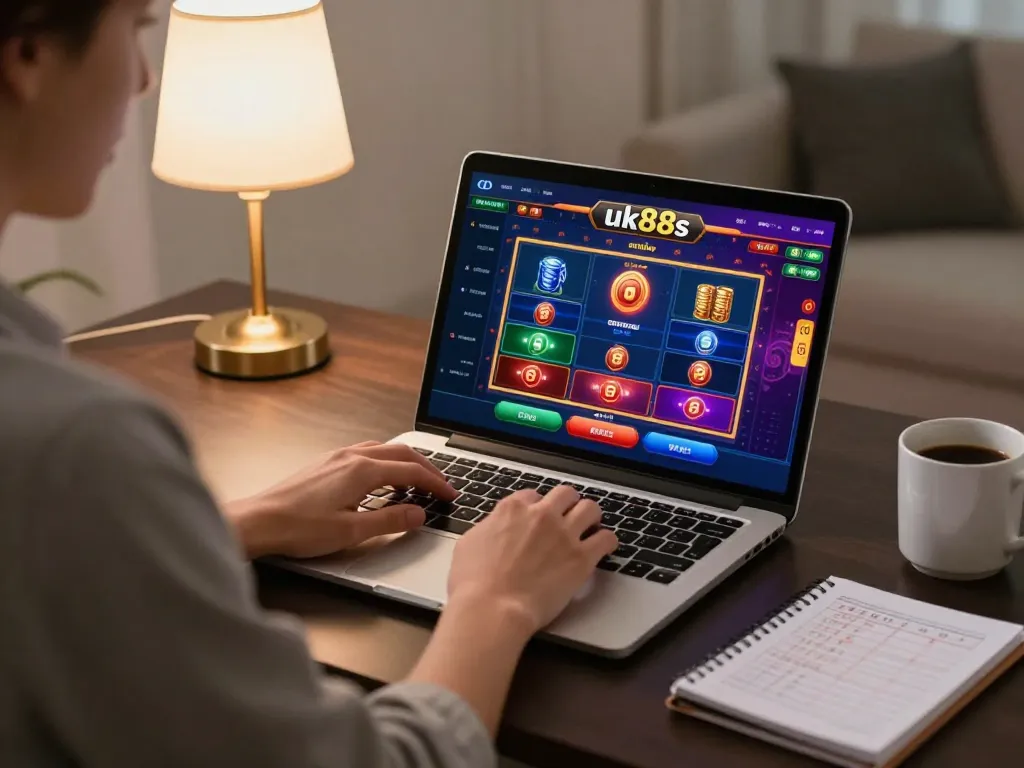Engaging gameplay at uk88s online casino with vibrant interface and responsible gambling setup.