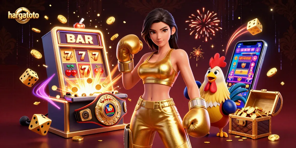 Putar gulungan di hargatoto, menampilkan jackpot yang cerah dan suasana kasino yang dinamis.