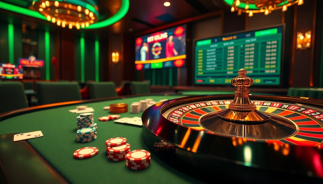 Kèo Nhà Cái 5 hosting an engaging live betting experience with vibrant poker chips and odds displays.