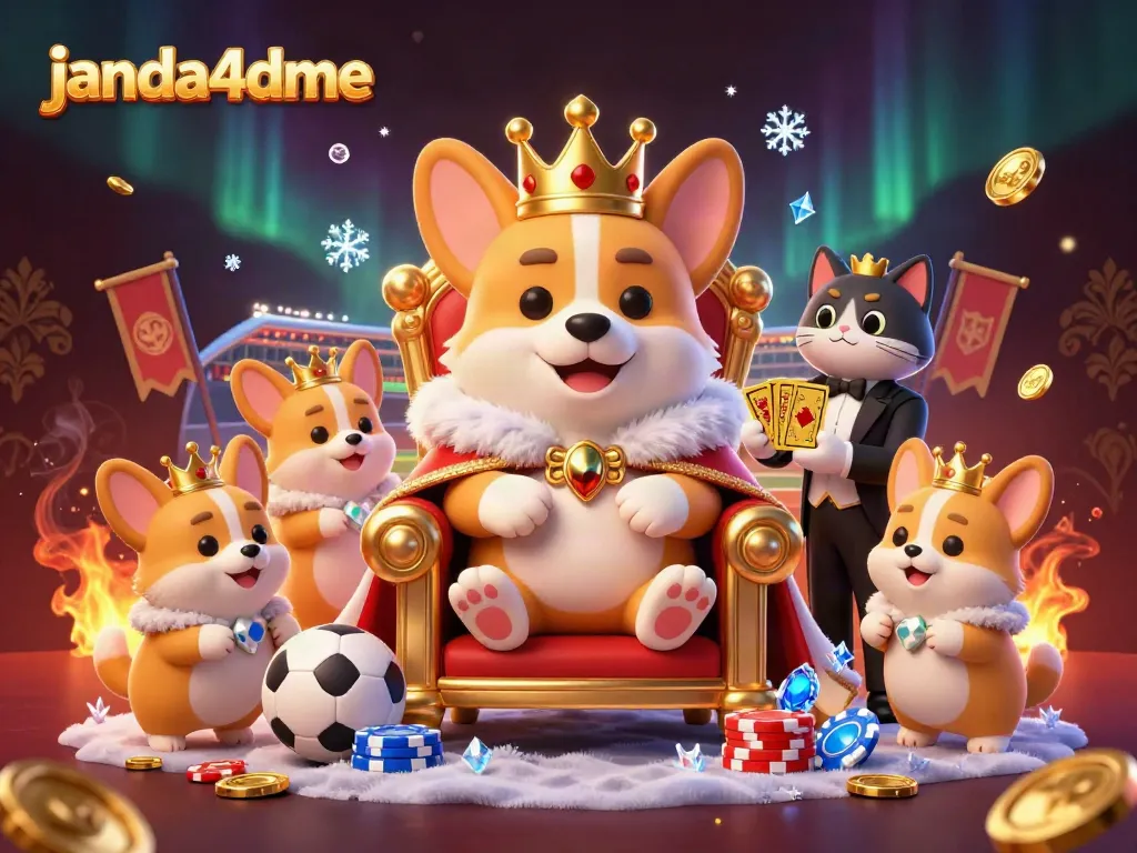JANDA4D menunjukkan pengalaman bertaruh sepak bola yang menarik dengan corgi dan elemen permainan.