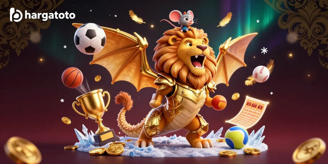 Experience hargatoto's thrilling gaming with a dynamic and vibrant illustration of casino action.