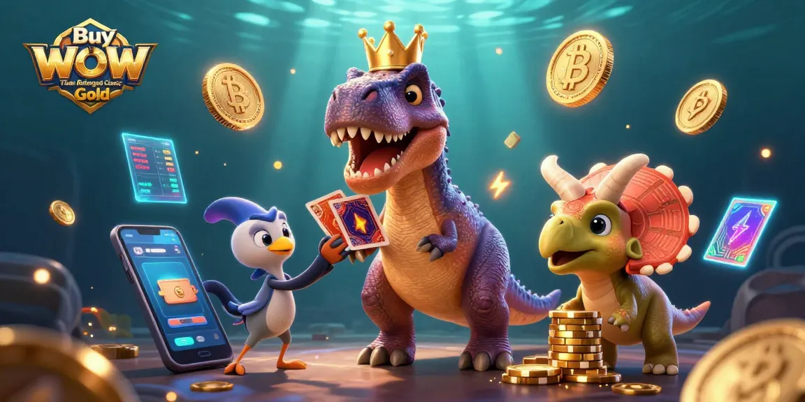 Buy WoW Titan Reforged Classic Gold to enjoy thrilling gameplay with vibrant 3D cartoon dinosaurs.