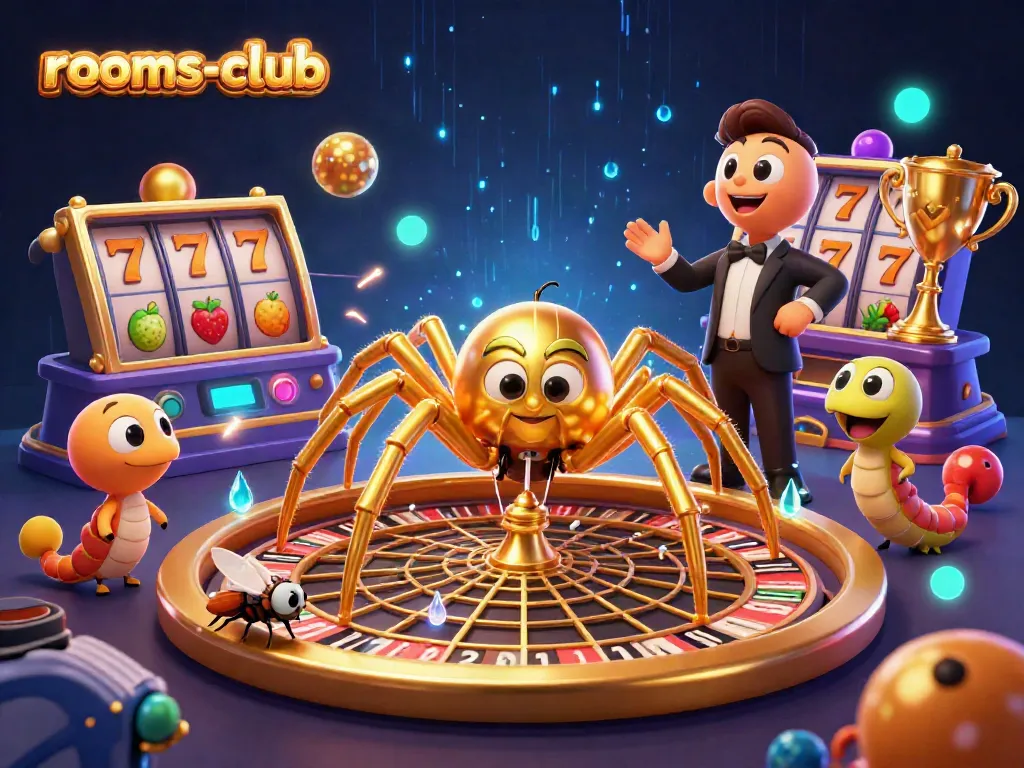 Menangkan hadiah menarik di rooms-club dengan spider emas dan web roulette di kasino digital.