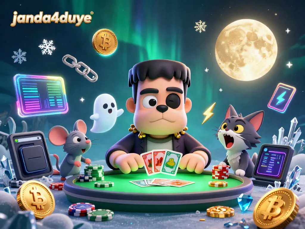 janda4duye dalam permainan kartu mengasyikkan dengan bulldog Frankenstein dan kitten serigala.