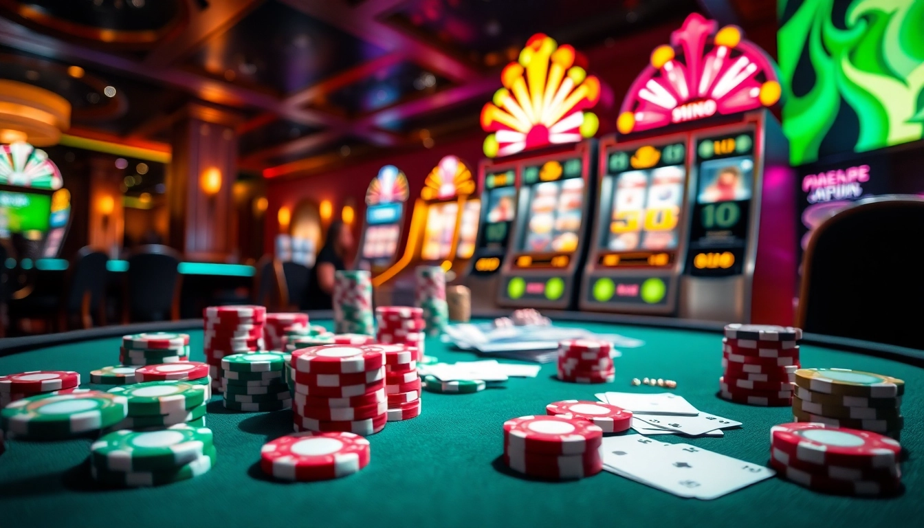 Engaging scene at w-88.uk.com featuring a poker table, colorful chips, and a lively atmosphere.
