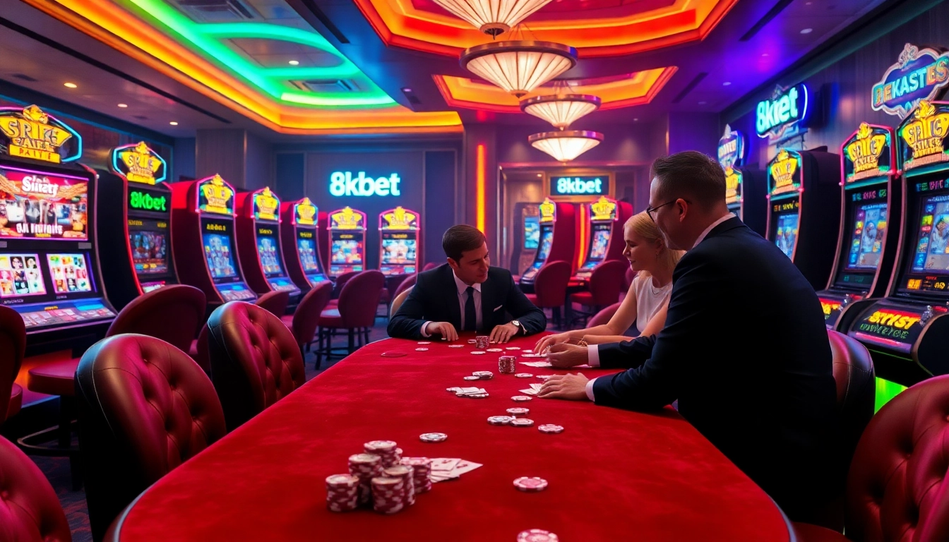 Experience the thrill of gambling at 8kbet with luxurious casino gaming and vibrant slot machines.