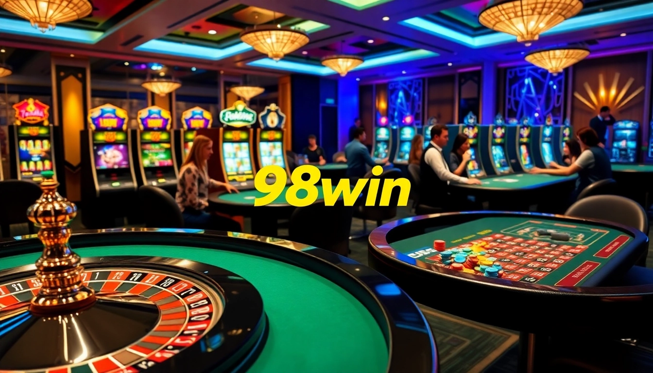 Experience the thrill of winning at 98win's luxury casino with poker and roulette.