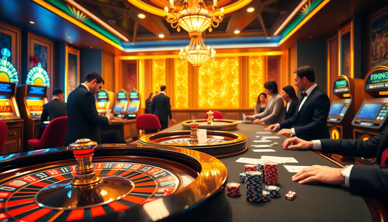 High-stakes gambling scene with luxury elements and PXJ-themed poker game.