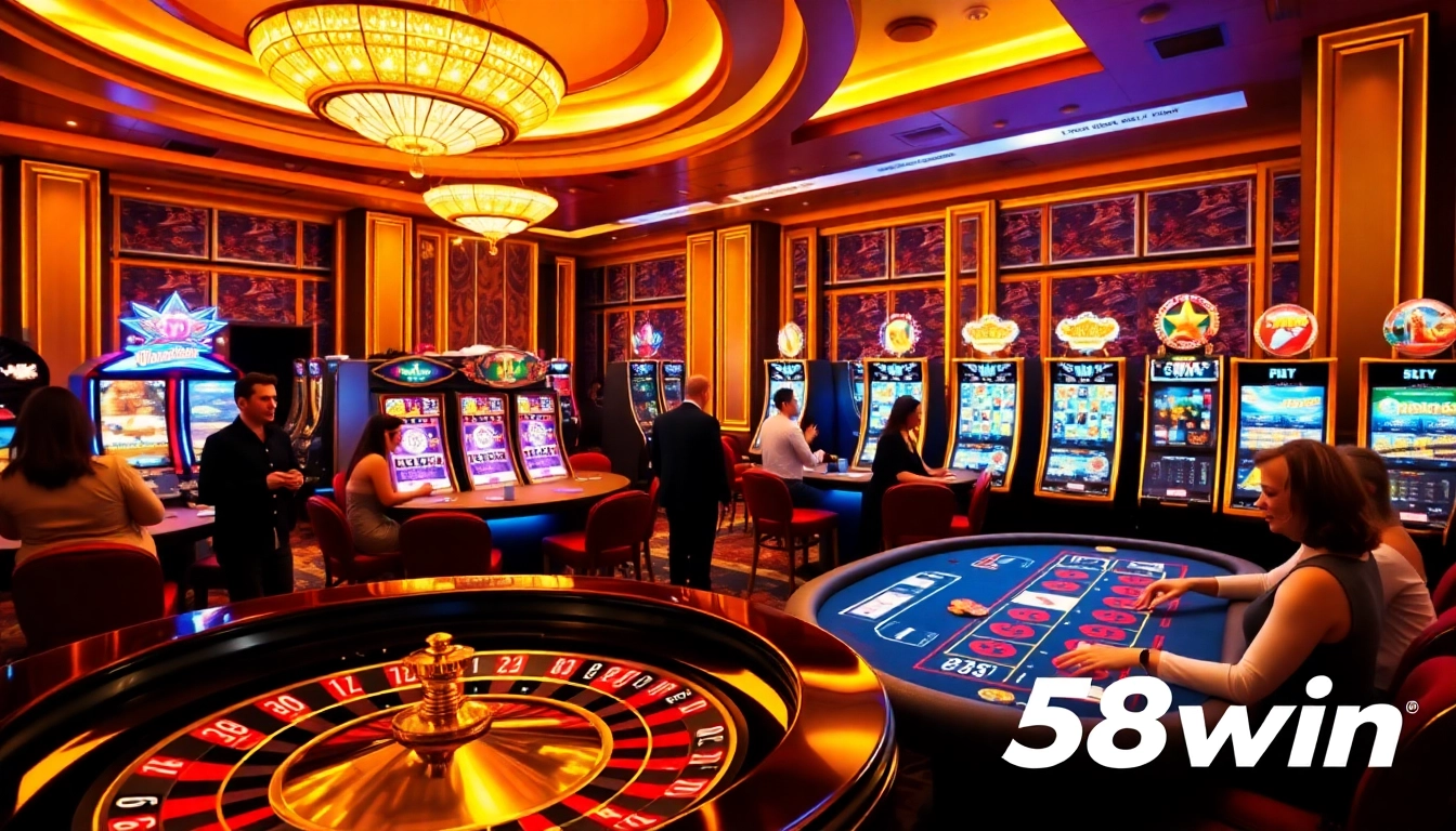 Players engaging with casino games at 58win, showcasing the excitement of gambling.