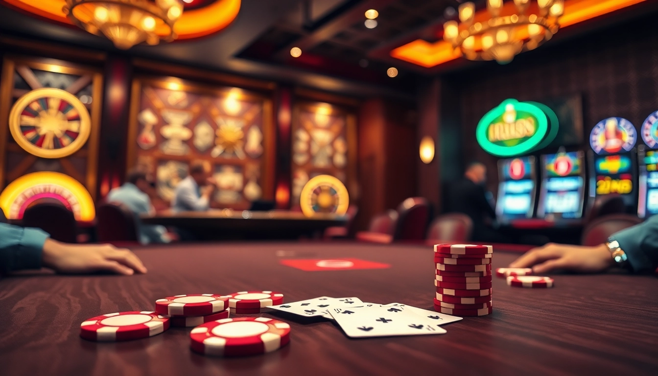 Experience the thrill of high-stakes poker at fun 88 with chips and cards elegantly placed around a luxurious table.