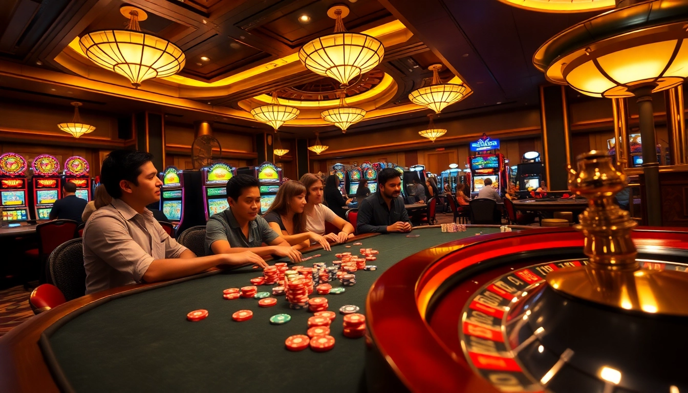 Experience the excitement of gaming at SODO66 with vibrant poker chips and a spinning roulette wheel.
