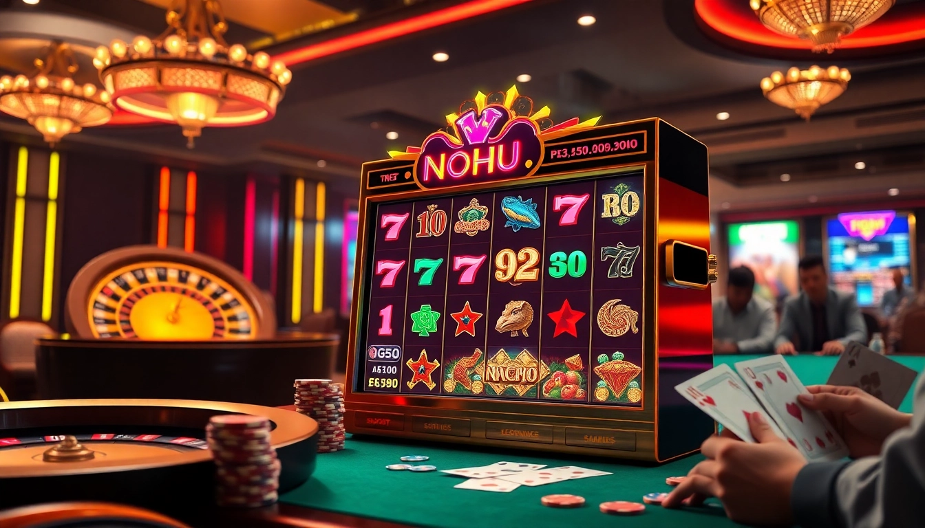Nohu slot machine attracting players with vibrant graphics and thrilling casino atmosphere.