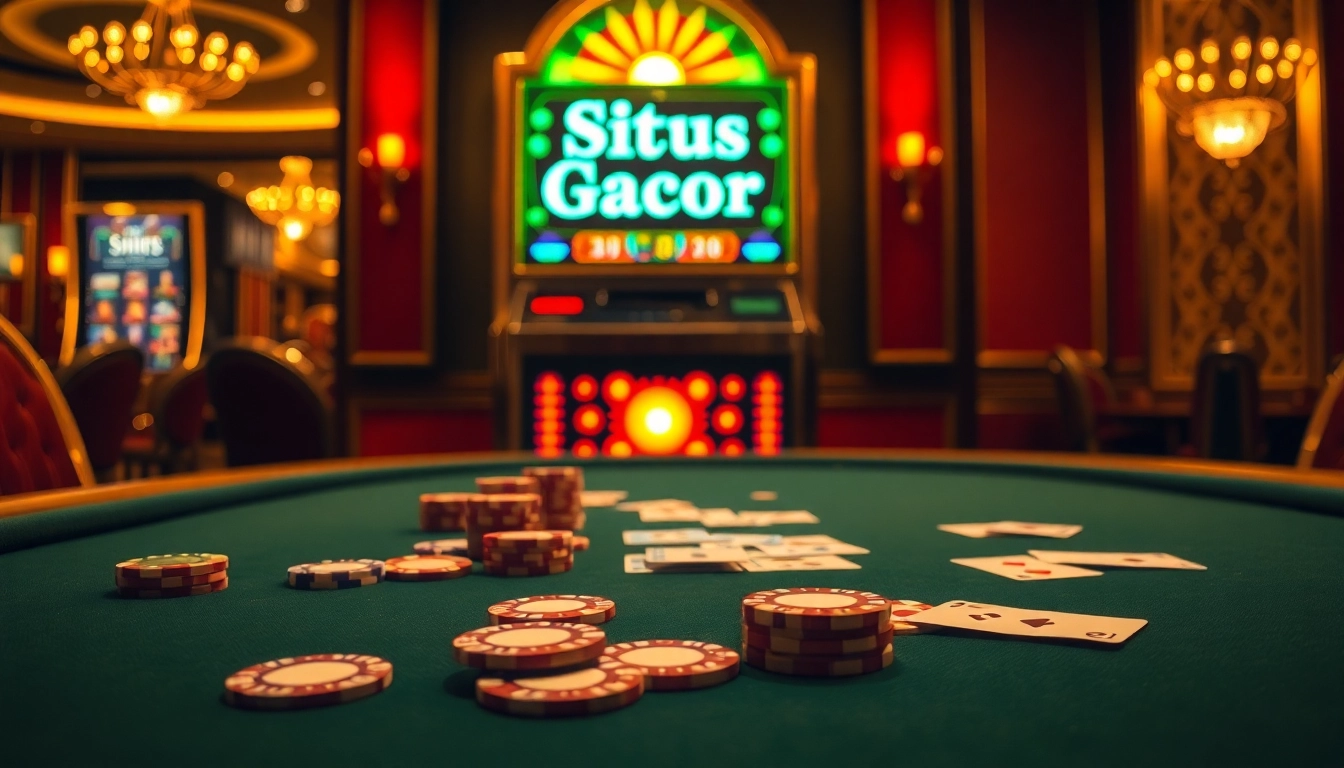 Experience the thrill of winning at Situs Gacor slot games with vibrant casino visuals.