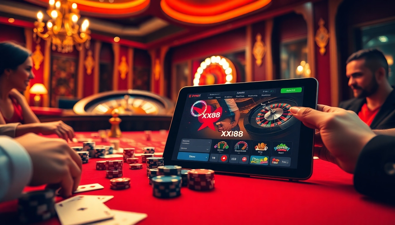 Experience thrilling bets at Nhà cái XX88 with a luxurious casino table set.